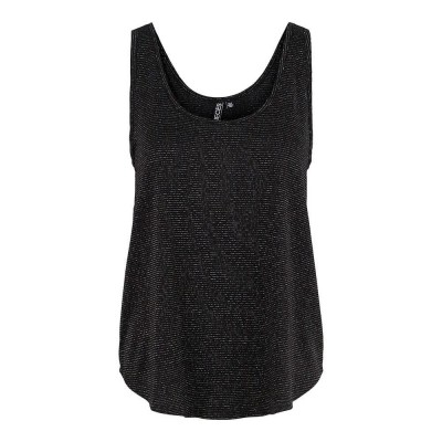 тениска,дамски,тениски,pieces,billo,lurex,sleeveless,t,shirt,black,detail,black,lurex,(black)