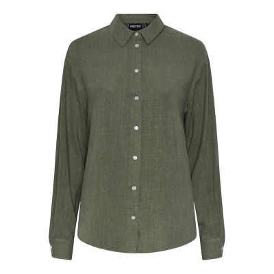 риза,с,дълъг,ръкав,дамски,блузи,дамски,ризи,pieces,vinsty,long,sleeve,shirt,deep,lichen,green,(green)