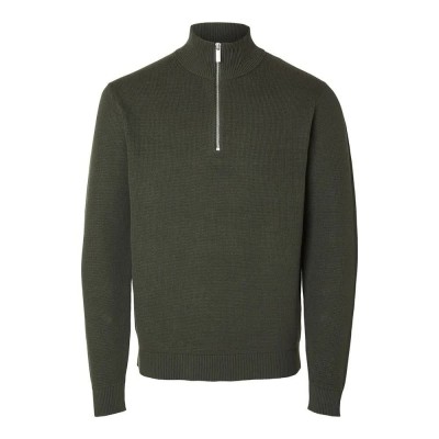 блуза,мъжки,пуловери,selected,dane,half,zip,sweater,green,(forest,night)