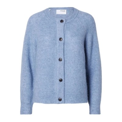 блуза,дамски,пуловери,дамски,плетени,дрехи,selected,lulu,knit,sweater,blue