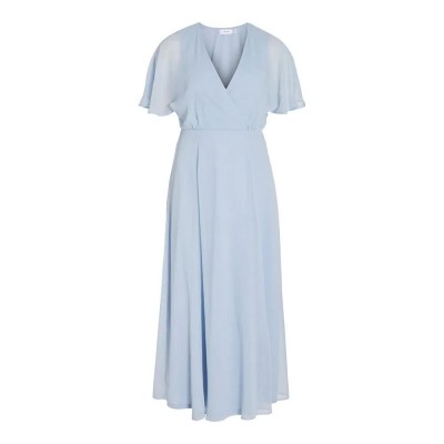 рокля,дамски,поли,и,рокли,vila,rilla,v,short,sleeve,long,dress,kentucky,blue,(blue)