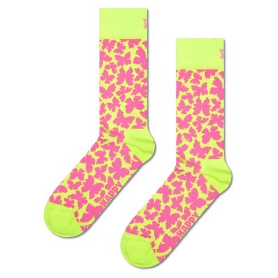 чорапи,мъжки,чорапи,happy,socks,butterfly,half,long,socks,yellow,(yellow,pink)