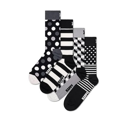 чорапи,мъжки,чорапи,дамски,чорапи,happy,socks,classic,black,&,whites,gift,set,half,long,socks,4,pairs,multicolor,(black)