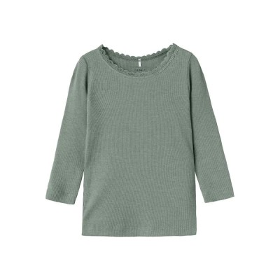 тениска,детски,тениски,name,it,kab,long,sleeve,t,shirt,green,(lily,pad,detail,melange)