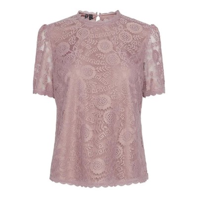 дамски,блузи,дамски,ризи,pieces,olline,short,sleeve,blouse,woodrose,(pink)