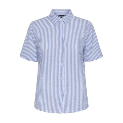 риза,с,къс,ръкав,дамски,блузи,дамски,ризи,pieces,sally,short,sleeve,shirt,purple,(hydrangea,stripes,cloud,dancer)