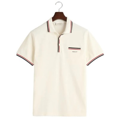 мъжки,блузи,с,яка,gant,2,col,tipping,pique,short,sleeve,polo,beige,(eggshell)