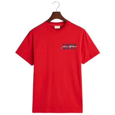 тениска,мъжки,тениски,gant,arch,script,short,sleeve,t,shirt,red