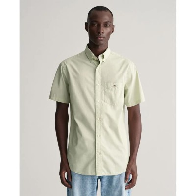 риза,с,къс,ръкав,мъжки,ризи,gant,reg,poplin,short,sleeve,shirt,milky,matcha,(yellow)