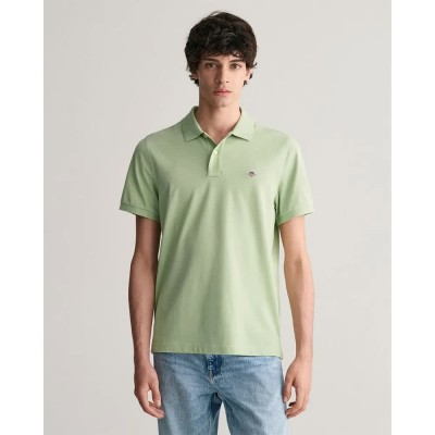 мъжки,блузи,с,яка,gant,reg,shield,pique,short,sleeve,polo,milky,matcha,(green)