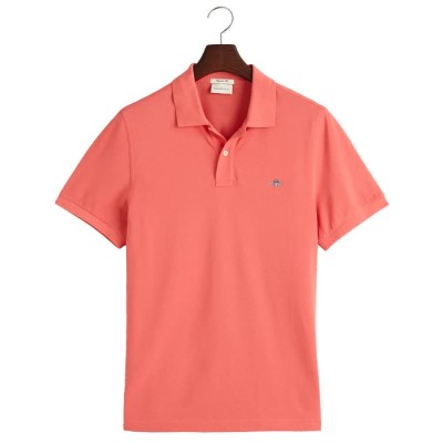 мъжки,блузи,с,яка,gant,reg,shield,pique,short,sleeve,polo,sunset,pink,(orange)