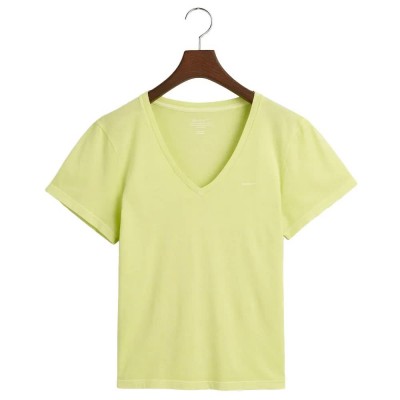 тениска,дамски,тениски,gant,reg,sunfaded,short,sleeve,v,neck,t,shirt,yellow