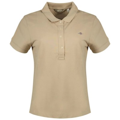 шапка,дамски,блузи,с,яка,gant,slim,sheild,cap,pique,short,sleeve,polo,dry,sand,(beige)