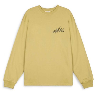 тениска,мъжки,тениски,grimey,burn,in,flames,long,sleeve,t,shirt,yellow