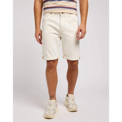 къси,панталони,мъжки,панталони,lee,5,pocket,regular,fit,denim,shorts,clean,white,(beige)
