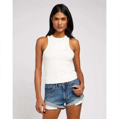 тениска,дамски,тениски,lee,ribbed,sleeveless,t,shirt,ecru