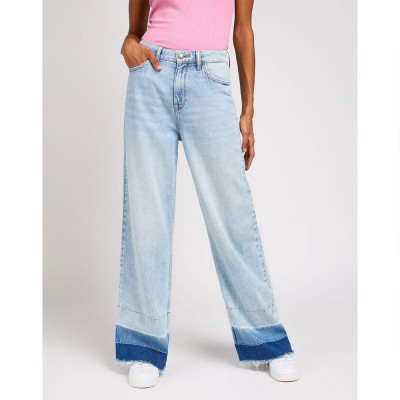 дънки,дамски,панталони,lee,stella,a,line,wide,leg,fit,jeans,blue