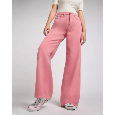 дънки,дамски,панталони,lee,stella,a,line,wide,leg,fit,jeans,cassie,pink,(pink)