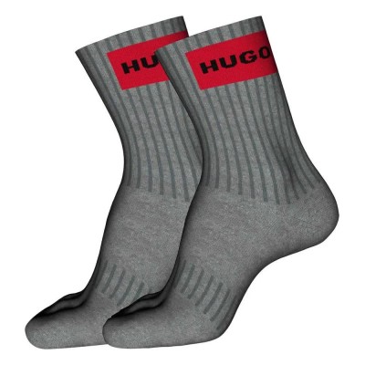 чорапи,мъжки,чорапи,hugo,rib,lab,col,cc,10258034,socks,2,pairs,grey,(medium,grey)