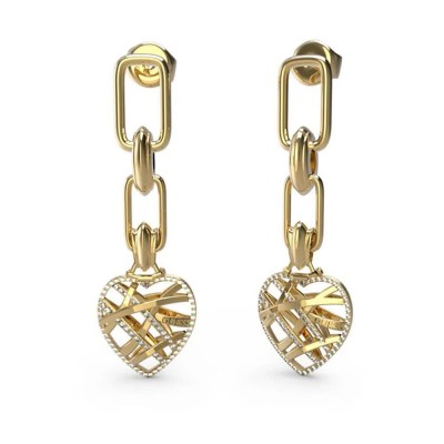 бижутерия,guess,jube03096,heart,cage,earrings,gold,(golden)