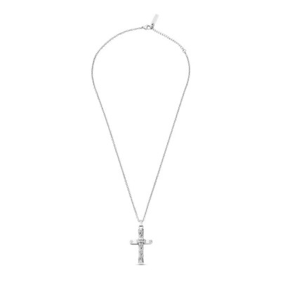 бижутерия,police,crossed,necklace,silver,(silver)
