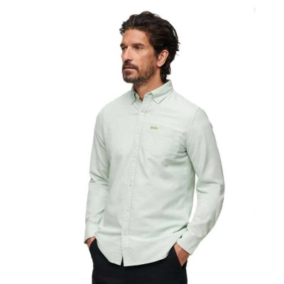 риза,с,дълъг,ръкав,мъжки,ризи,superdry,cotton,oxford,long,sleeve,shirt,white,(light,green)