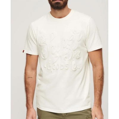 тениска,мъжки,тениски,superdry,embossed,archive,graphic,short,sleeve,t,shirt,winter,white,(beige)