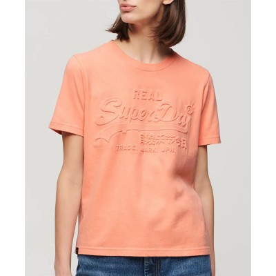 тениска,дамски,тениски,superdry,embossed,vl,relaxed,short,sleeve,t,shirt,pink,(papaya,punch,pink)