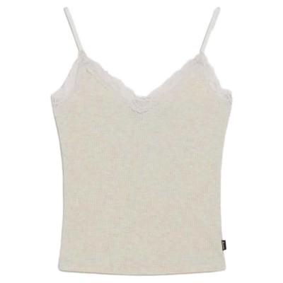 тениска,дамски,тениски,superdry,essential,lace,trim,sleeveless,t,shirt,oat,cream,marl,(beige)