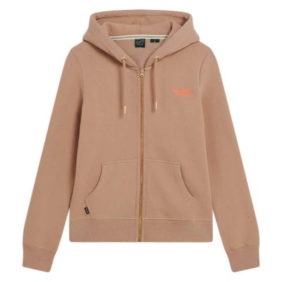 блуза,дамски,блузи,superdry,essential,logo,full,zip,sweatshirt,beige,(winter,taupe)