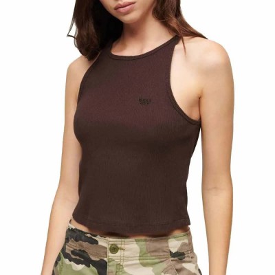 тениска,дамски,тениски,superdry,essential,logo,racer,sleeveless,t,shirt,brown,(dark,brown)