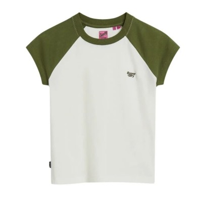 тениска,дамски,тениски,superdry,essential,logo,raglan,short,sleeve,t,shirt,olive,khaki,green,off,white,(green)