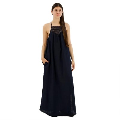 рокля,дамски,поли,и,рокли,superdry,lace,halter,beach,sleeveless,long,dress,eclipse,navy,(black)