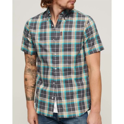 карирана,риза,мъжки,ризи,superdry,lightweight,check,short,sleeve,shirt,multicolor