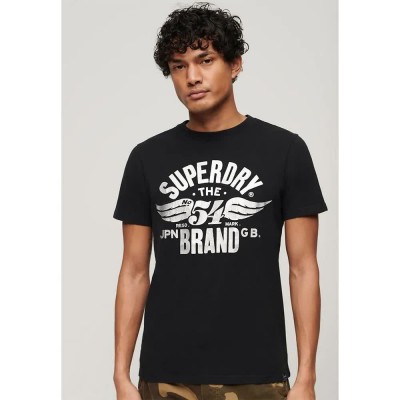 тениска,мъжки,тениски,superdry,reworked,classics,graphic,short,sleeve,t,shirt,nero,black,marl,(black)