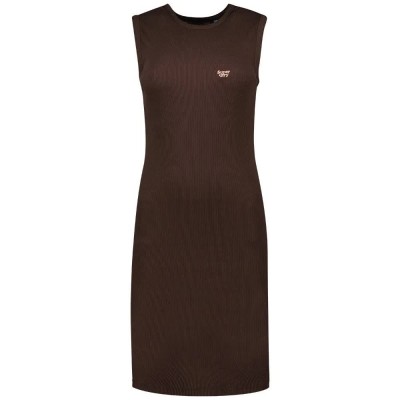 рокля,дамски,поли,и,рокли,superdry,rib,bodycon,sleeveless,short,dress,dark,brown,(brown)