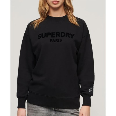 блуза,дамски,блузи,superdry,sport,luxe,loose,sweatshirt,black,(black)