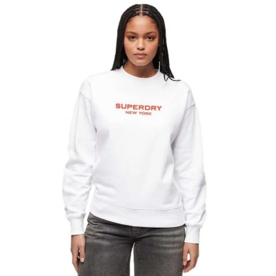 блуза,дамски,блузи,superdry,sport,luxe,loose,sweatshirt,brilliant,white,(white)