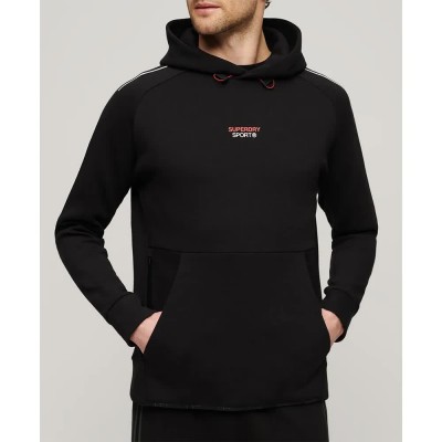 суичър,мъжки,пуловери,superdry,sport,tech,logo,loose,hoodie,black,(black)