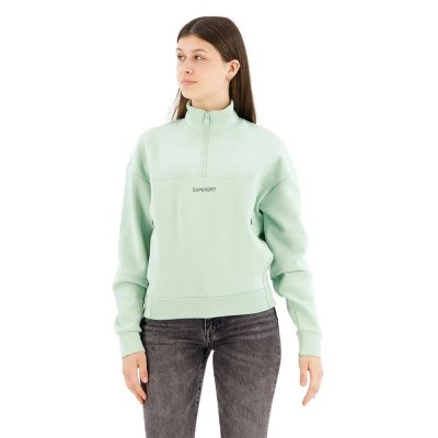 блуза,дамски,блузи,superdry,sport,tech,relaxed,half,half,zip,sweatshirt,green,(sea,green)
