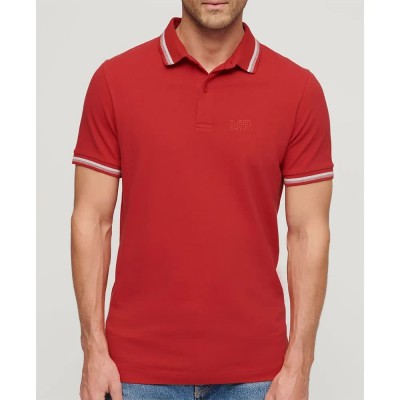 мъжки,блузи,с,яка,superdry,sportswear,relaxed,tipped,short,sleeve,polo,apple,red,(red)