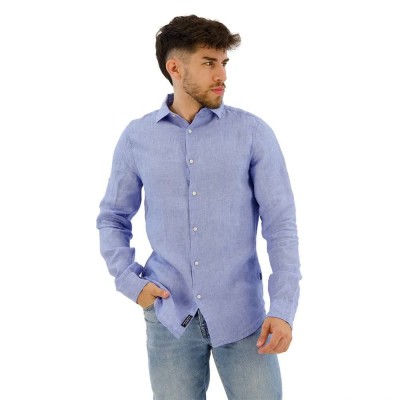 риза,с,дълъг,ръкав,мъжки,ризи,superdry,studios,casual,linen,long,sleeve,shirt,light,blue,chambray,(blue)