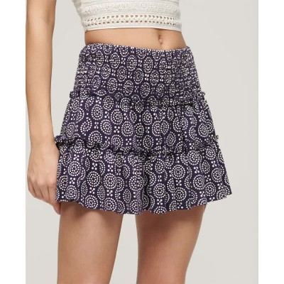 пола,дамски,поли,и,рокли,superdry,tiered,short,skirt,navy,dot,floral,print,(multicolor)