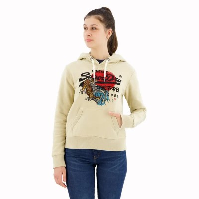 суичър,дамски,блузи,superdry,tokyo,vl,graphic,hoodie,beige