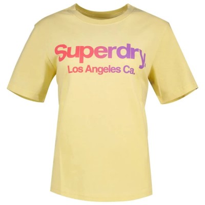 тениска,дамски,тениски,superdry,tonal,rainbow,core,relaxed,short,sleeve,t,shirt,yellow