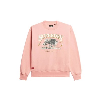 блуза,дамски,блузи,superdry,travel,souvenir,loose,sweatshirt,pink,(peach,pink,marl)