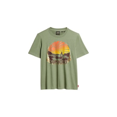 тениска,дамски,тениски,superdry,travel,souvenir,relaxed,short,sleeve,t,shirt,thyme,green,marl,(green)