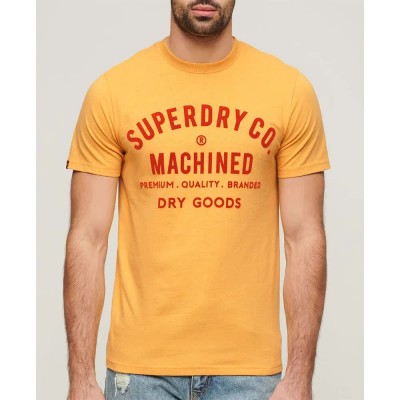 тениска,мъжки,тениски,superdry,workwear,flock,graphic,short,sleeve,t,shirt,yellow,(amber,yellow,marl)