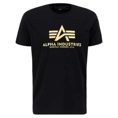 тениска,мъжки,тениски,alpha,industries,basic,t,carbon,short,sleeve,t,shirt,black,gold,(black)