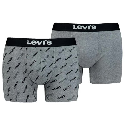 боксерки,мъжко,бельо,levi´s,®,logo,organic,co,boxers,2,units,mid,grey,melange,black,(multicolor)